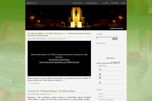Site using FLV Embed plugin