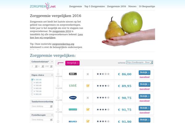 zorgpremie WordPress theme, websites list used zorgpremie theme zorgpremie theme websites examples