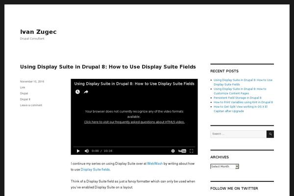 Twentysixteen-child theme site design template sample