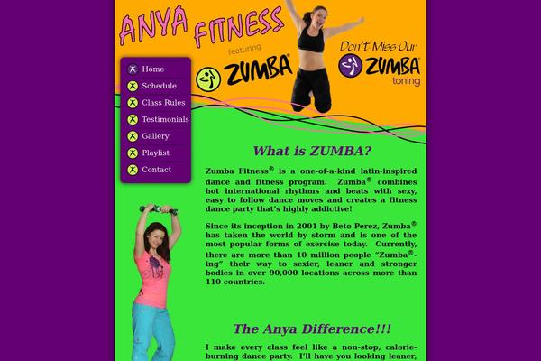 zumbawithanya.com site used Zumba